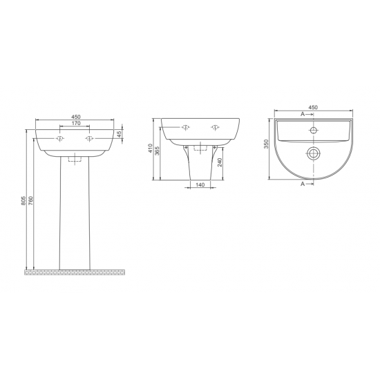 Κρεμαστός Νιπτήρας Πορσελάνης 45x35cm Cerastyle 003100-u61 Λευκό Παιδικό Κρεμαστός Νιπτήρας Πορσελάνης 45x35cm Cerastyle 003100-u61 Λευκό Παιδικό